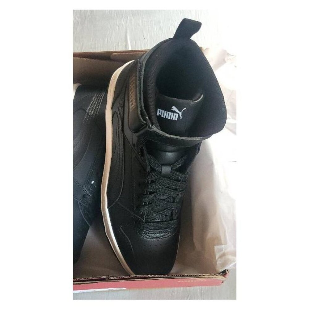 PUMA RBD Game Junior Size 6.5, Black Tennis Shoe with White Sole NIB